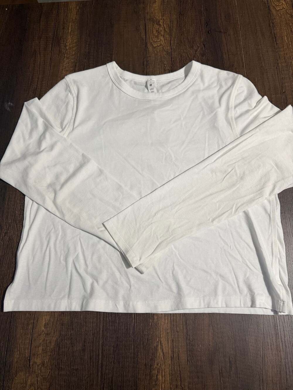 Lululemon Long Sleeve Crew Shirt Size 8 White Cotton Blend
